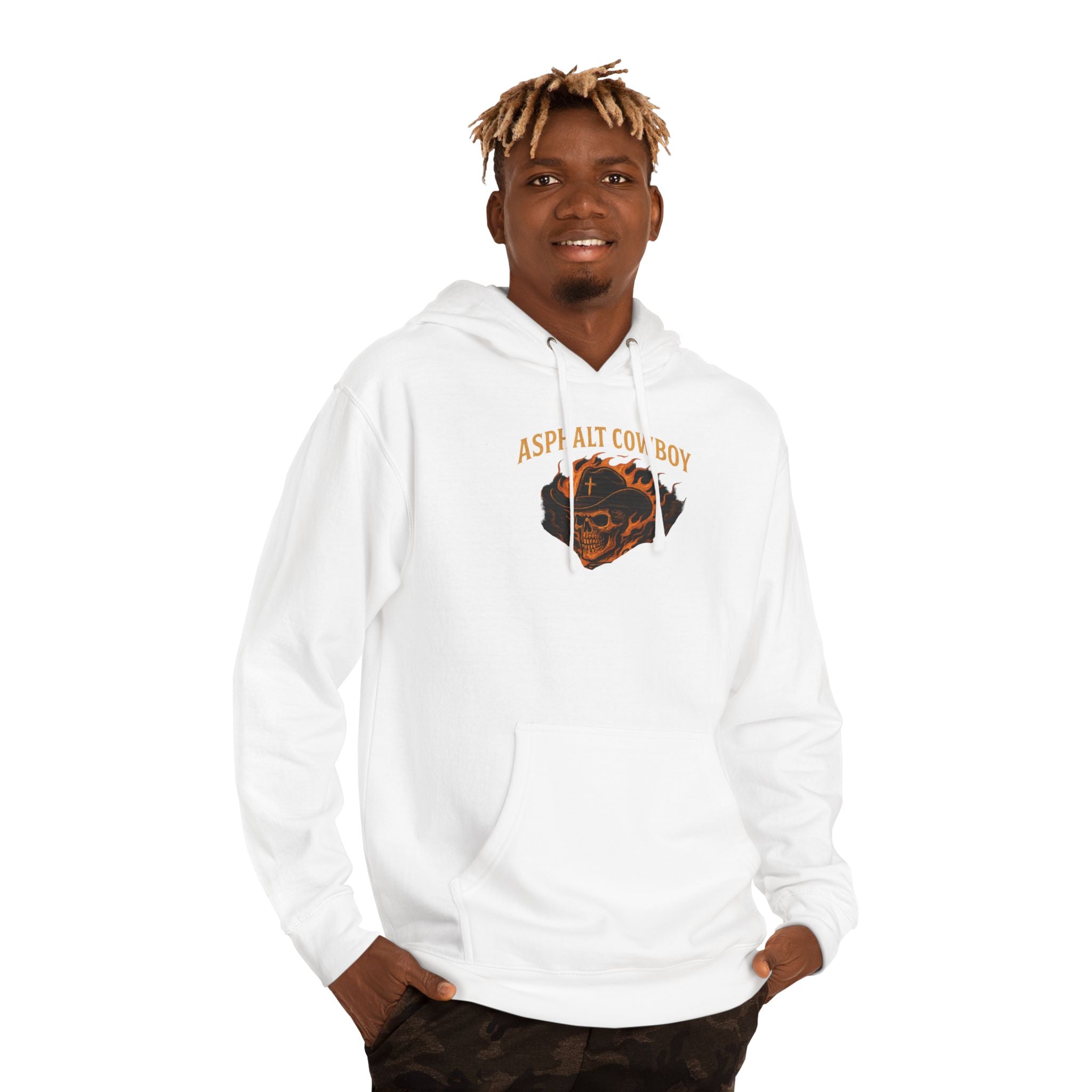 Asphalt Cowboy Hoodie — 'His Will, My Wheels' Graphic Pullover