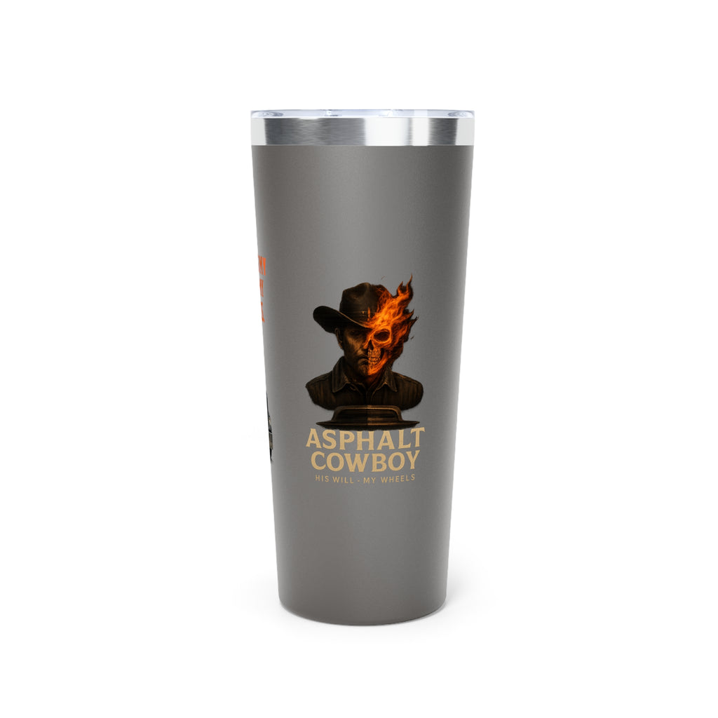 Faith Under Fire Trucker Tumbler — 22oz Copper Vacuum Insulated Travel Mug