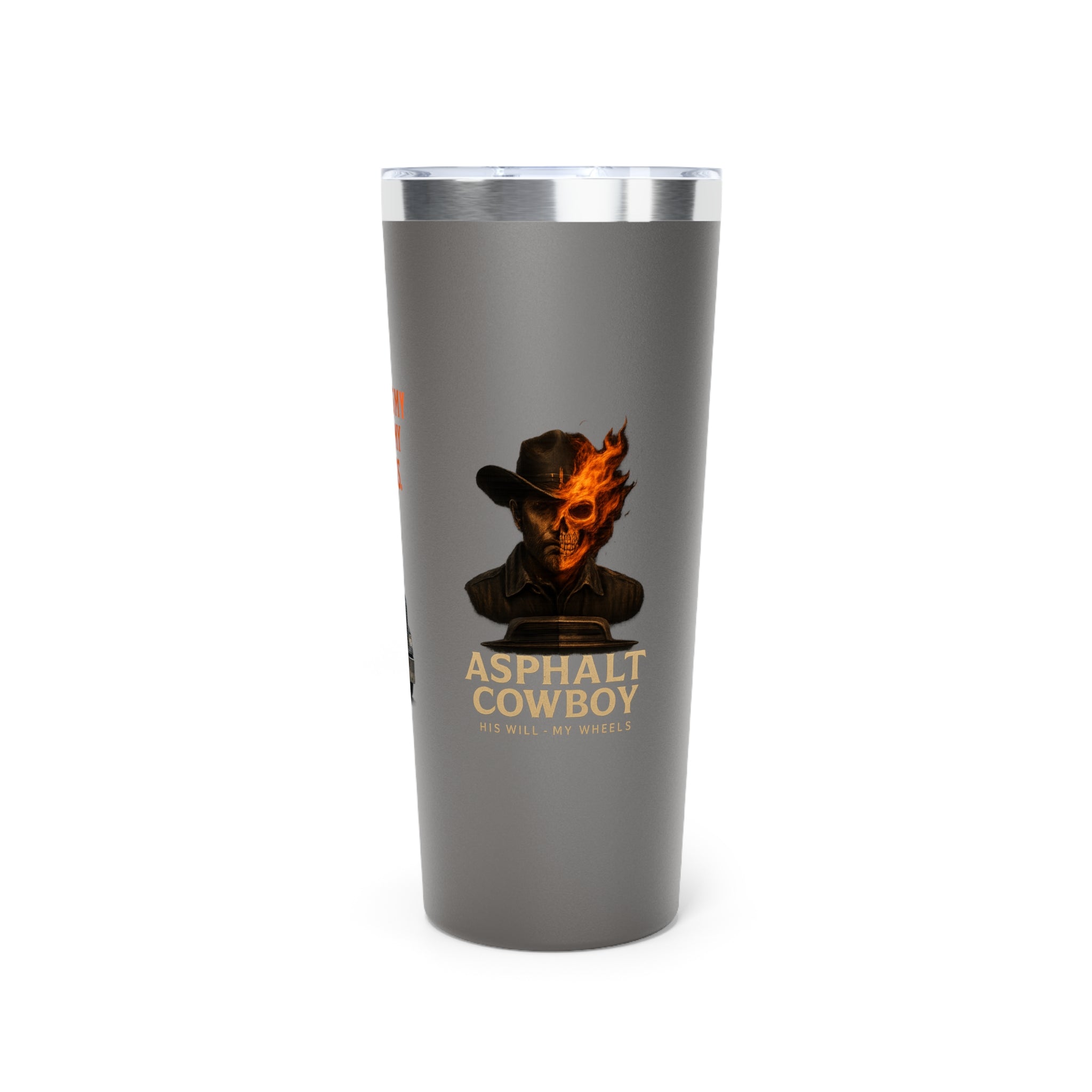 Faith Under Fire Trucker Tumbler — 22oz Copper Vacuum Insulated Travel Mug
