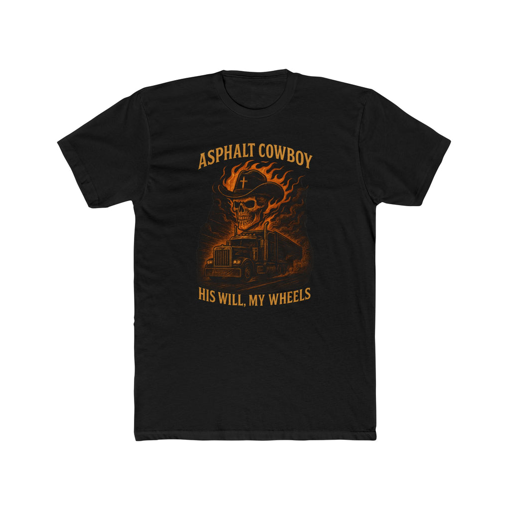Trucker Asphalt Cowboy Tee — Vintage Western Crew Shirt