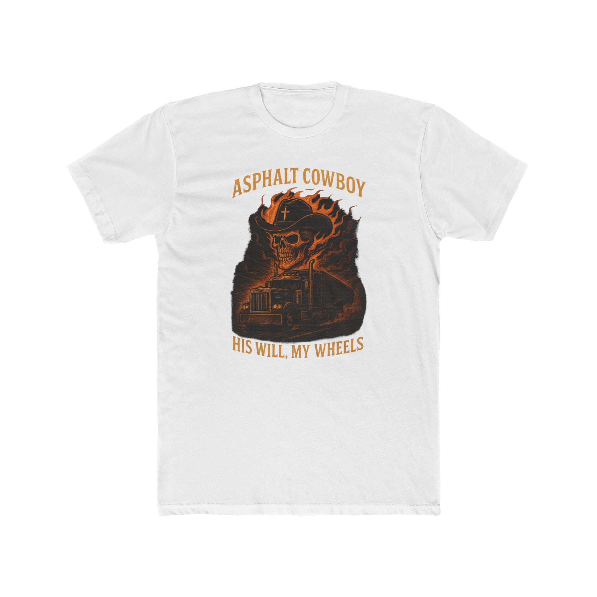 Trucker Asphalt Cowboy Tee — Vintage Western Crew Shirt