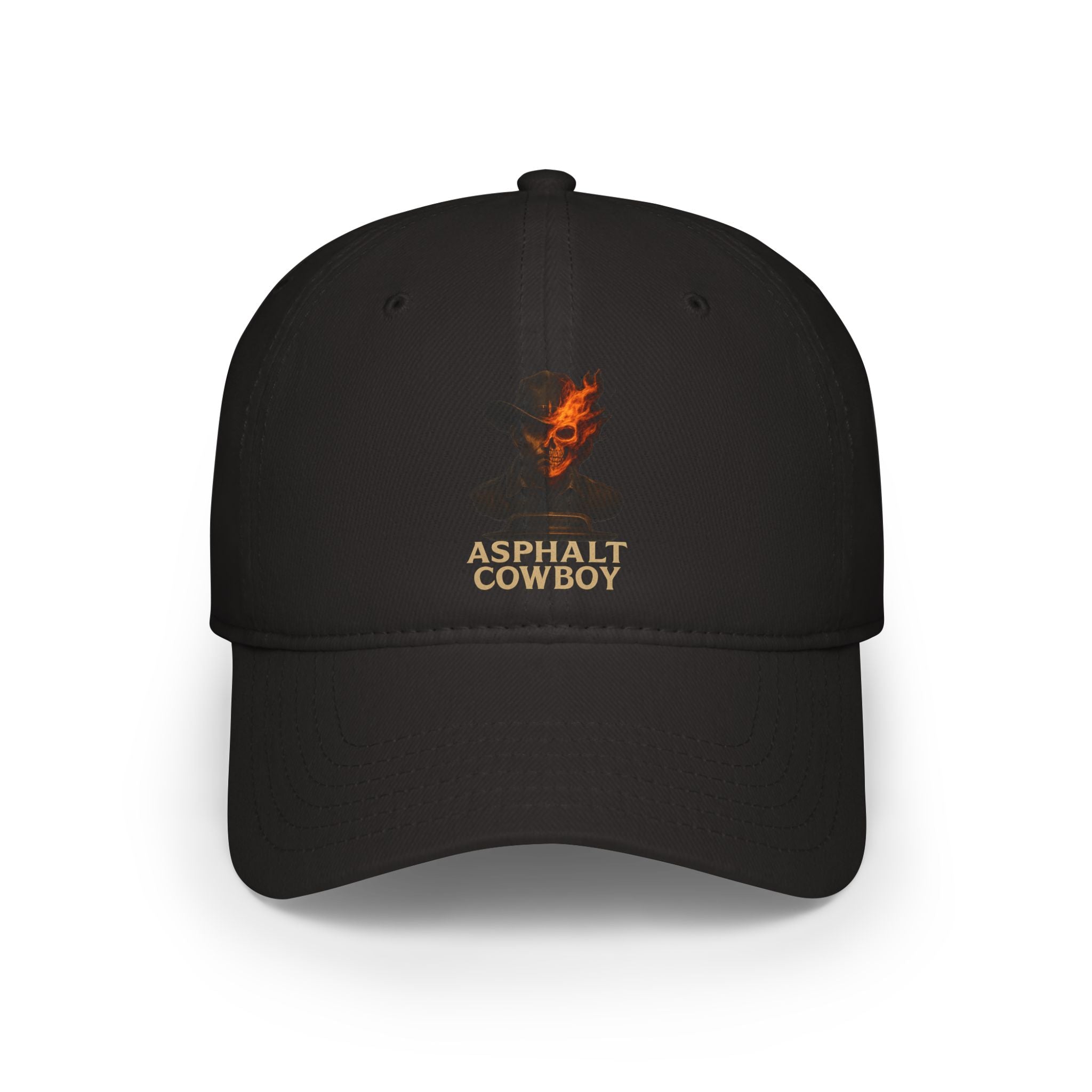 Asphalt Cowboy Flaming Skull Cap