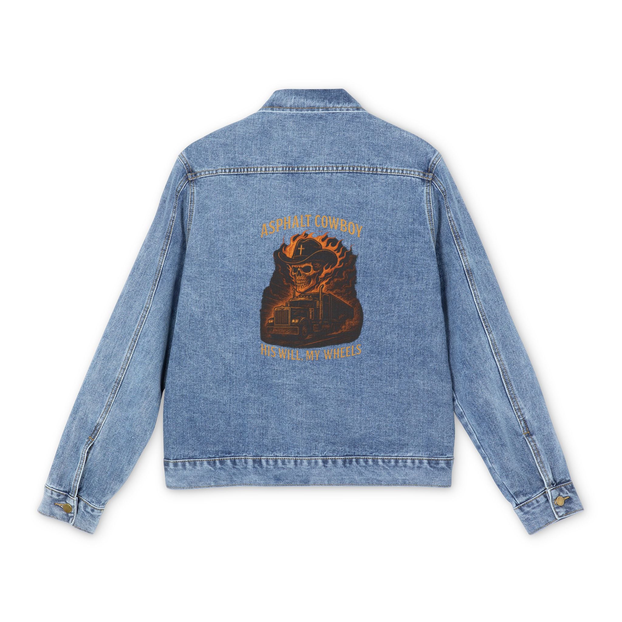 His will my wheels  Men's Denim Jacket