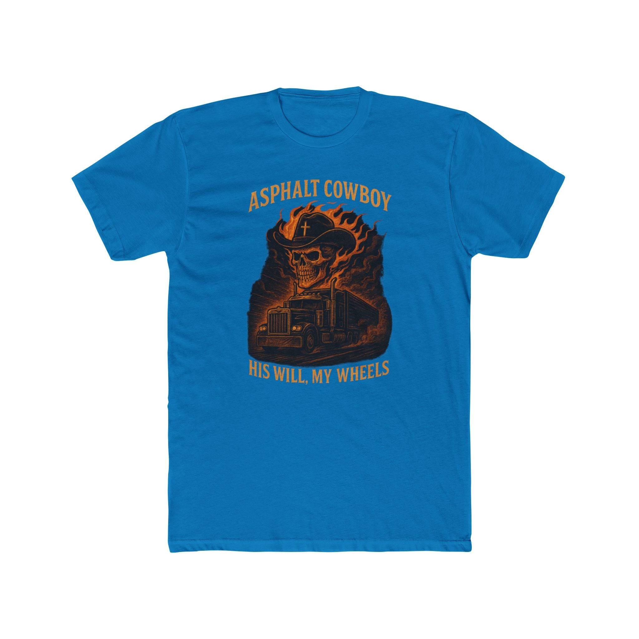 Trucker Asphalt Cowboy Tee — Vintage Western Crew Shirt
