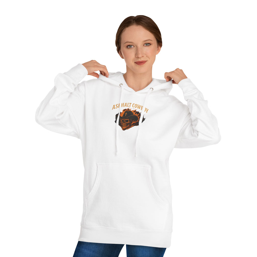 Asphalt Cowboy Hoodie — 'His Will, My Wheels' Graphic Pullover