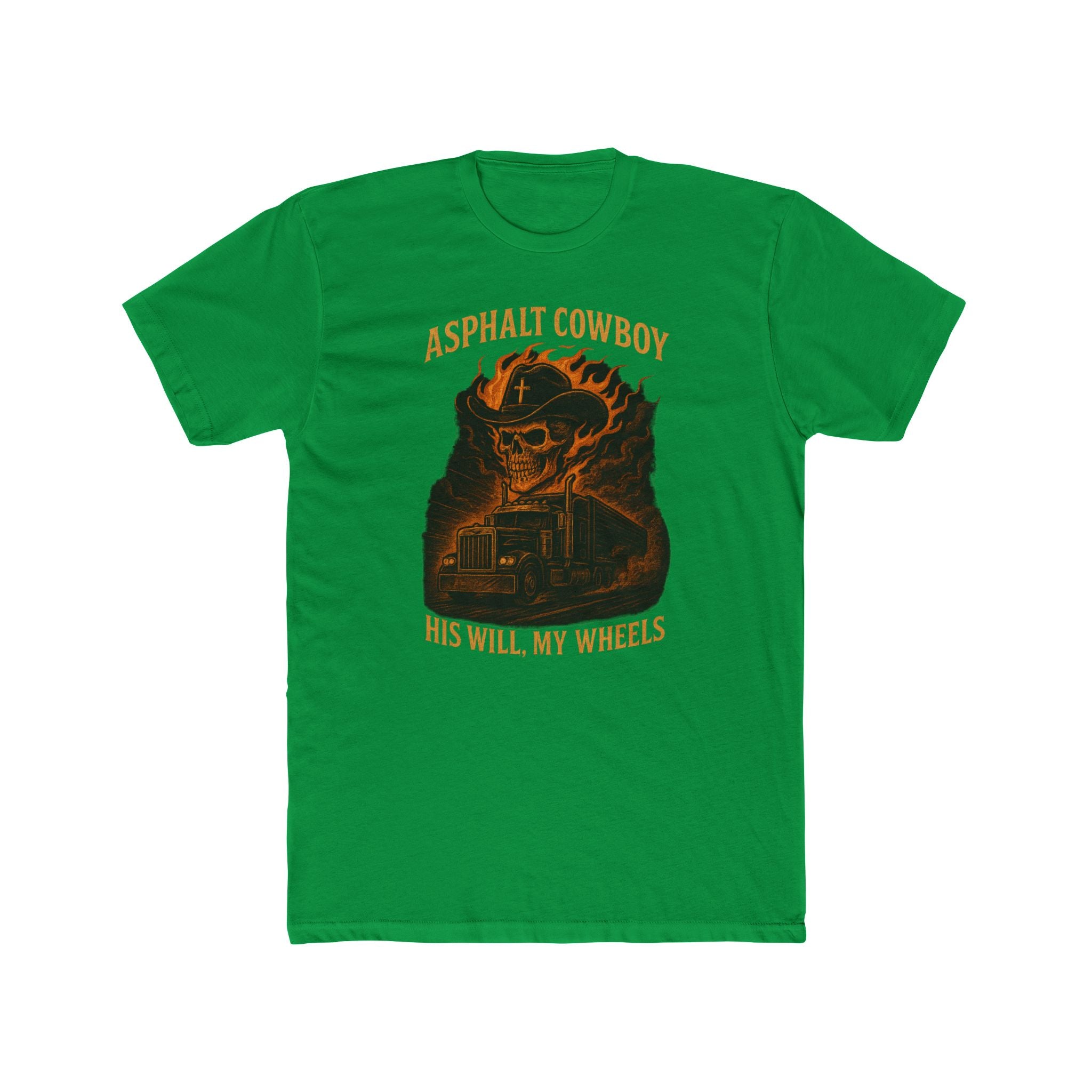 Trucker Asphalt Cowboy Tee — Vintage Western Crew Shirt