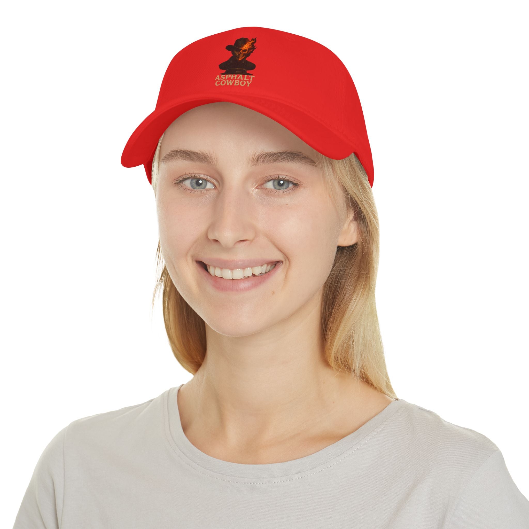 Asphalt Cowboy Flaming Skull Cap