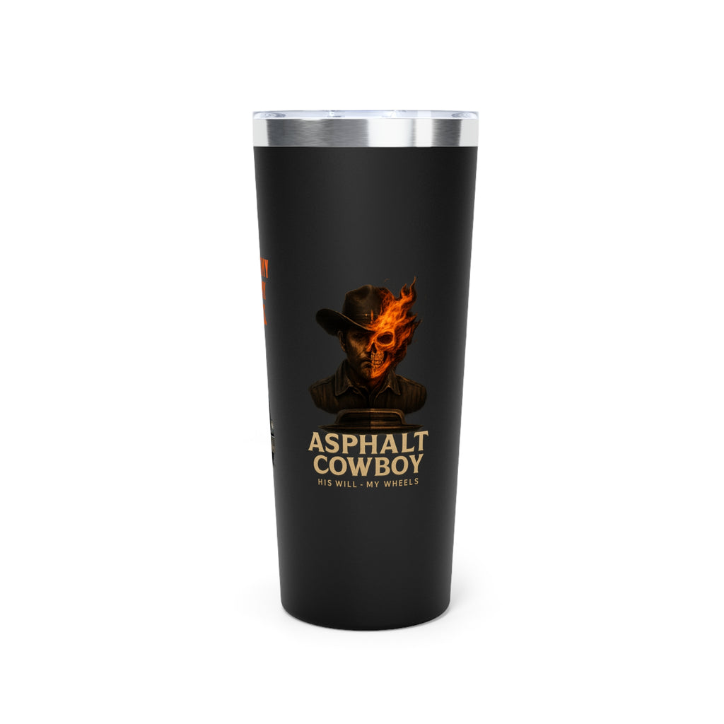 Faith Under Fire Trucker Tumbler — 22oz Copper Vacuum Insulated Travel Mug