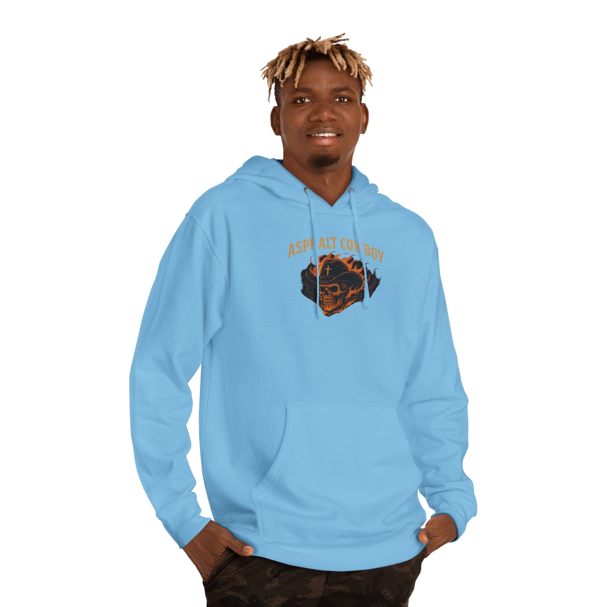 Asphalt Cowboy Hoodie — 'His Will, My Wheels' Graphic Pullover